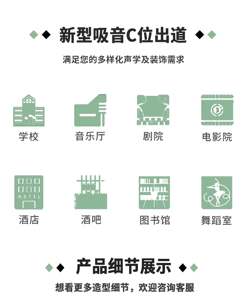 3D聚酯吸音板適用場(chǎng)所