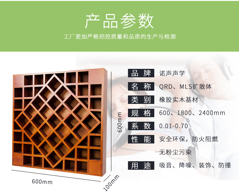 擴散體吸音板參數